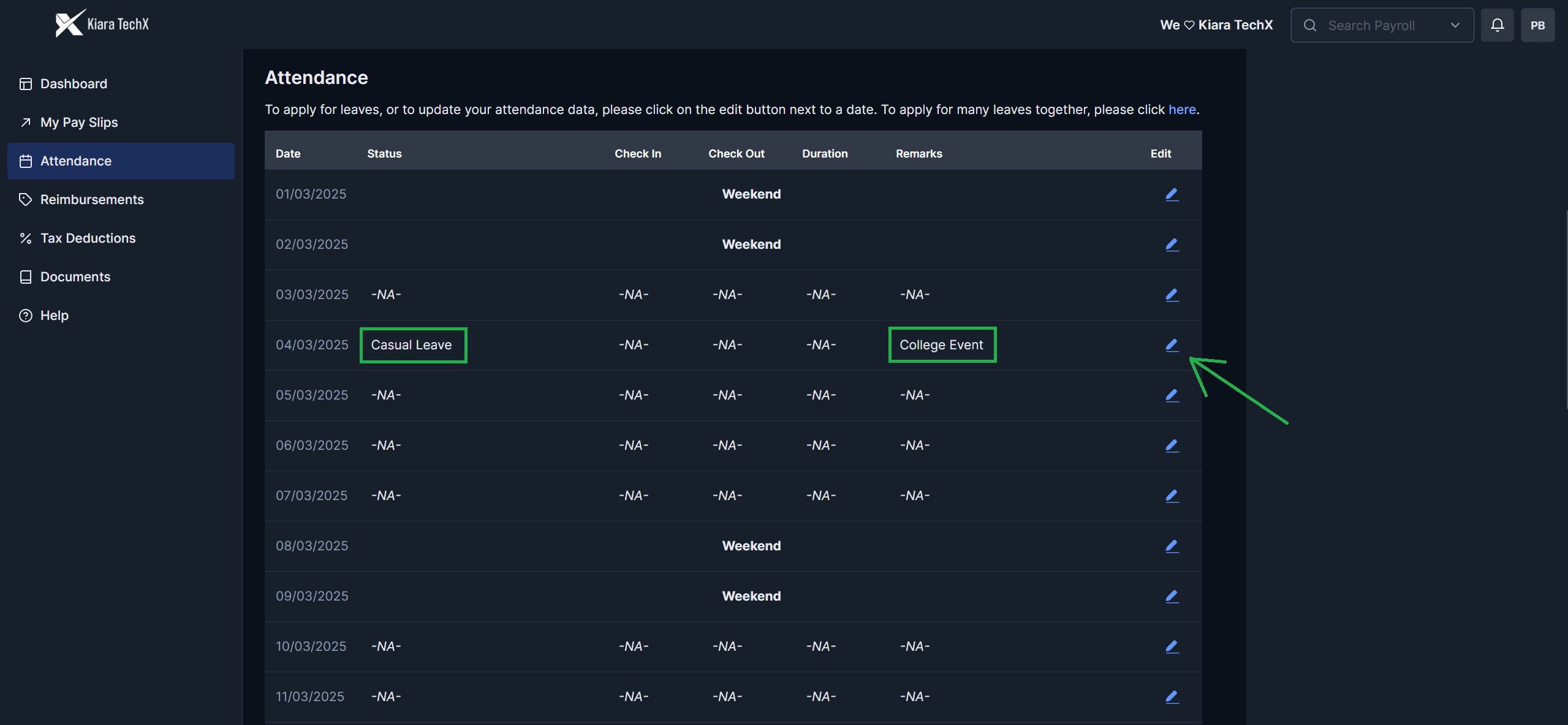 Leave apply location